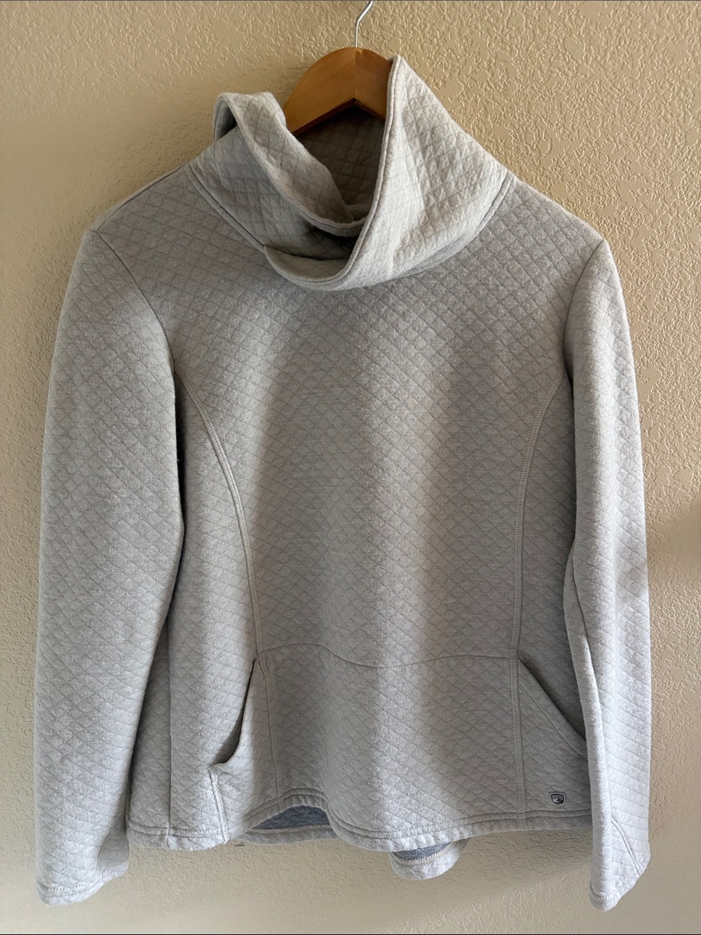 Kuhl Beige Quilted Funnel Neck Women's Sweater